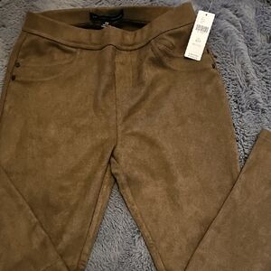 Sanctuary Brown Straight Leg Suede Pants